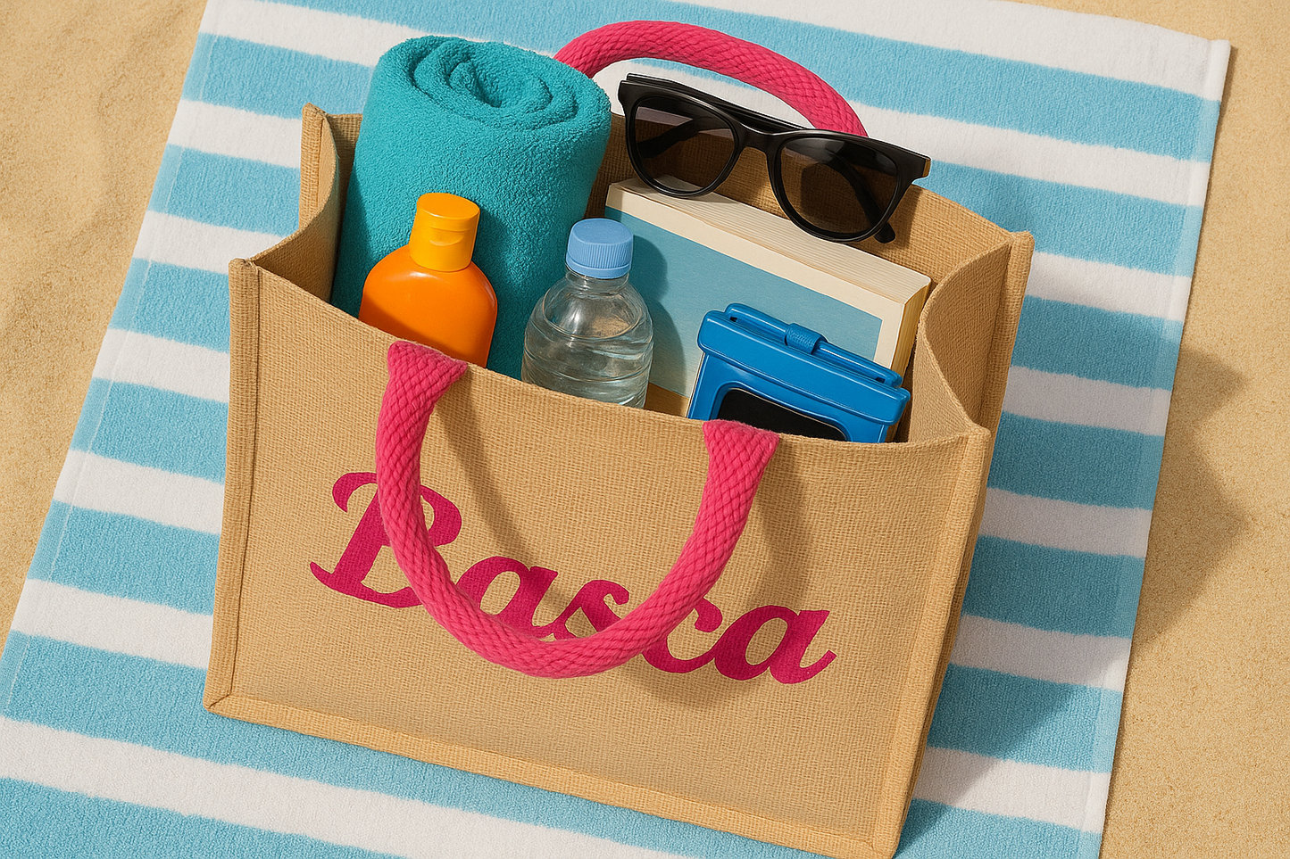 BASCA - Borsa mare in juta LIME