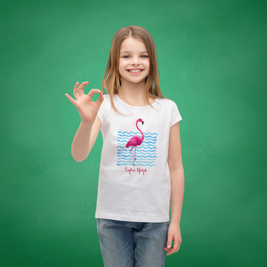 T-Shirt Bambina 3/4 anni Cagliari Lifestyle (Fenicottero) - Fine Serie