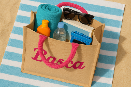 BASCA - Borsa mare in juta FUXIA