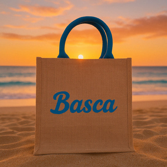 BASCA - Borsa mare in juta TURCHESE