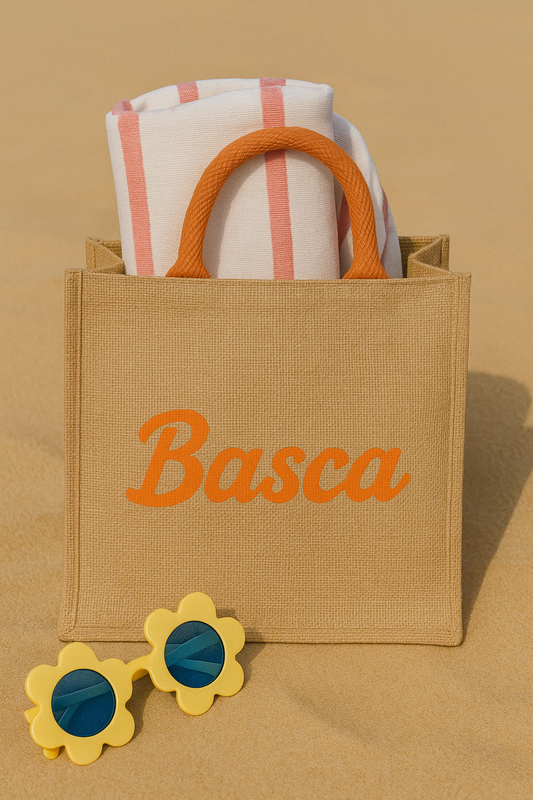 BASCA - Borsa mare in juta ARANCIO